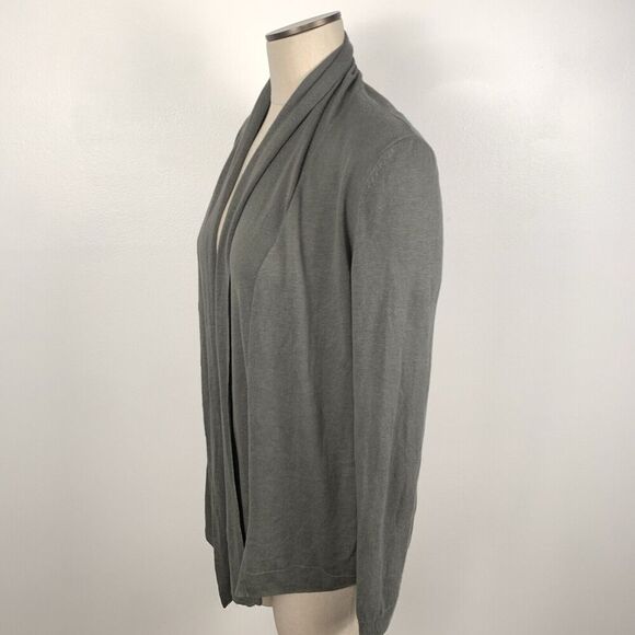 Talbots Olive Green Linen Viscose Blend Open Front Cardigan Size Small - Picture 3 of 6